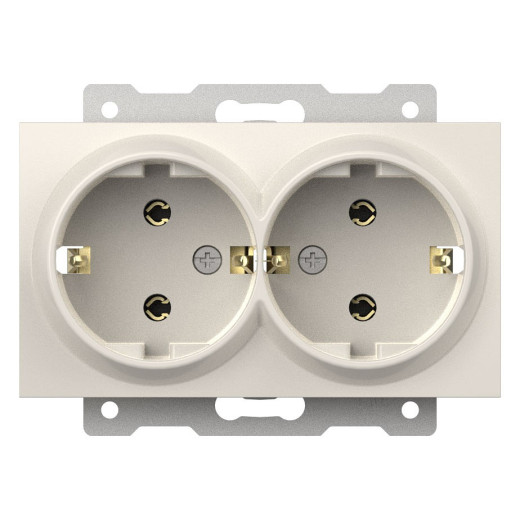 Розетка двойная с заземлением, без рамки Elbi Eleсtriс Zena Vega 609-010200-907
