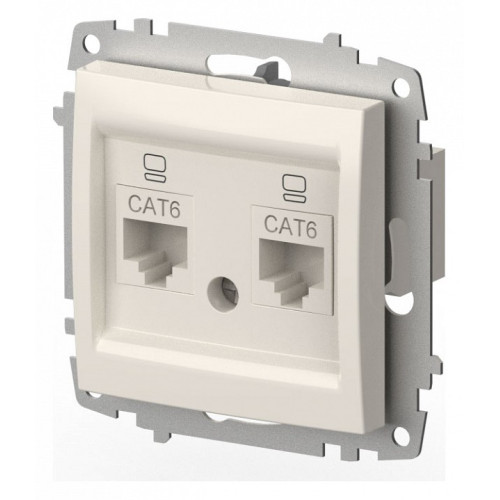 Розетка двойная Ethernet RJ-45 без рамки Elbi Eleсtriс Zena Vega 609-010200-248