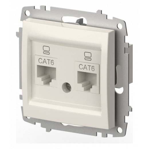 Розетка двойная Ethernet RJ-45 без рамки Elbi Eleсtriс Zena Vega 609-010200-248