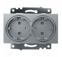 Розетка двойная с заземлением и со шторкой, без рамки Stekker Катрин 39584