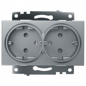 Розетка двойная с заземлением и со шторкой, без рамки Stekker Катрин 39584