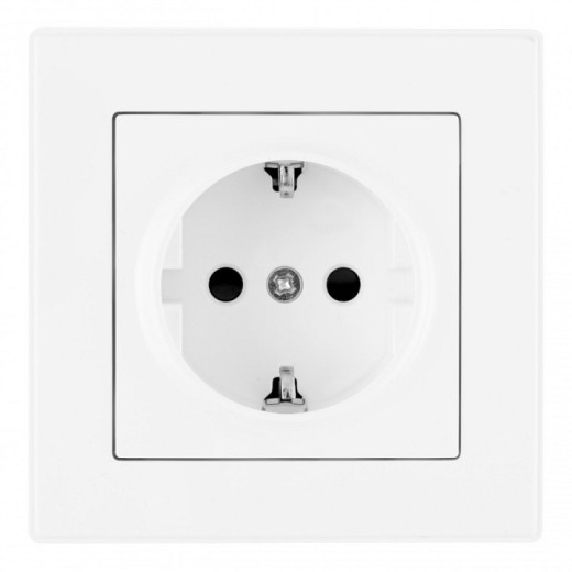 Розетка с заземлением и со шторкой Arte Milano SET06-1 SET06-1-40-1 white