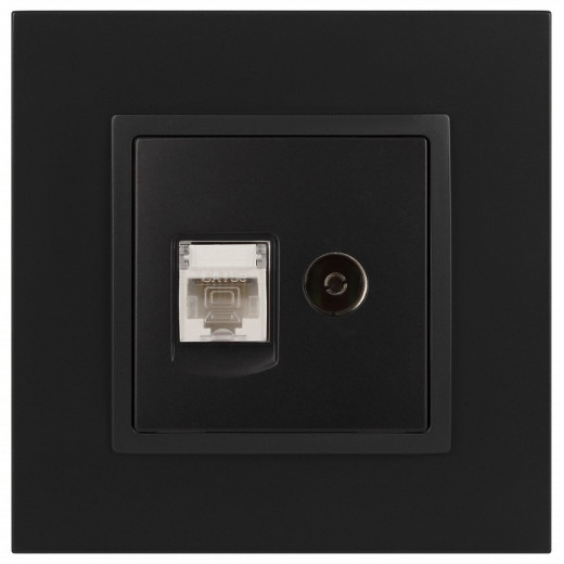 ТВ-розетка и розетка Ethernet RJ-45 без рамки Эра Эра Elegance 14-3110-05