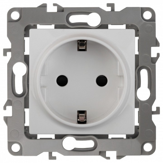 Розетка с заземлением, без рамки Эра Эра 12 12-2111-01
