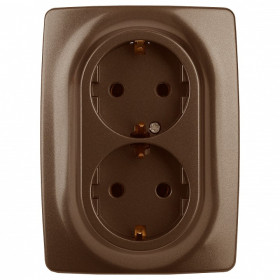 Розетка двойная с заземлением Эра Эра 12 12-2106-13