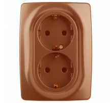 Розетка двойная с заземлением Эра Эра 12 12-2106-14