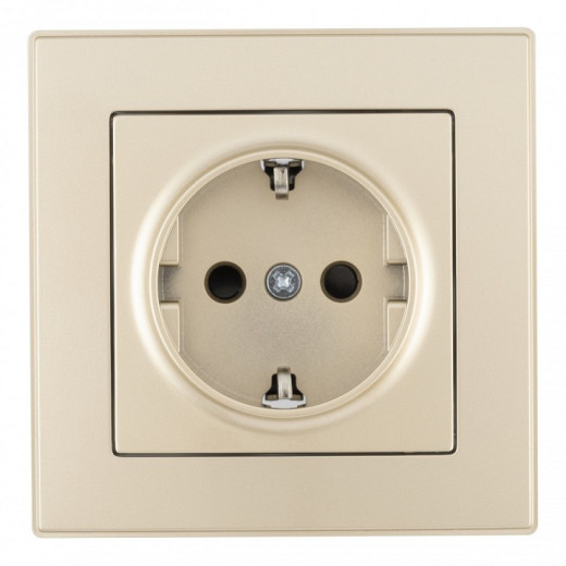 Розетка с заземлением и со шторкой Arte Milano SET06-1 SET06-1-40-1 shampan