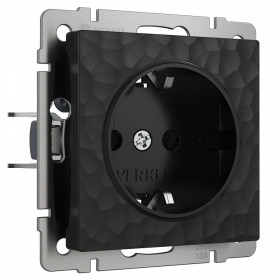 Розетка с заземлением, без рамки Werkel Hammer черный W1271108