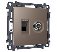 ТВ-розетка и розетка Ethernet RJ-45 без рамки Ambrella Volt ALFA MA642510