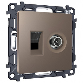 ТВ-розетка и розетка Ethernet RJ-45 без рамки Ambrella Volt ALFA MA642510