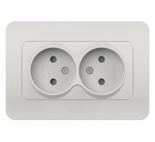 Розетка двойная без заземления и со шторкой Elbi Eleсtriс Jazz 508-016200-918