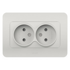 Розетка двойная без заземления и со шторкой Elbi Eleсtriс Jazz 508-016200-918