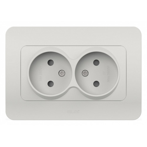 Розетка двойная без заземления и со шторкой Elbi Eleсtriс Jazz 508-016200-918