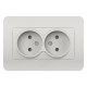 Розетка двойная без заземления и со шторкой Elbi Eleсtriс Jazz 508-016200-918
