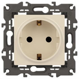 Розетка с заземлением и со шторкой, без рамки Эра Эра Elegance 14-2102-02