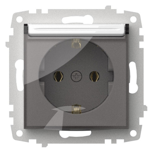 Розетка с заземлением с крышкой, без рамки Elbi Eleсtriс Zena Vega 609-015600-218