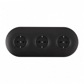 Розетка с заземлением и со шторкой Arte Milano SET08-3 SET08-3-40-1x3 black