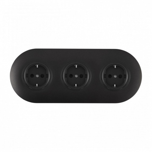 Розетка с заземлением и со шторкой Arte Milano SET08-3 SET08-3-40-1x3 black