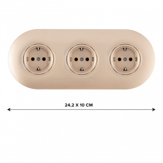 Розетка с заземлением и со шторкой Arte Milano SET08-3 SET08-3-40-1x3 shampan