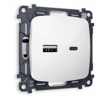 Розетка 2хUSB type A и C без рамки Ambrella Volt MO MO111010