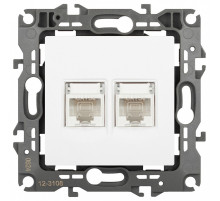 Розетка двойная Ethernet RJ-45 без рамки Эра Эра 12 12-3108-01М
