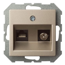 ТВ-розетка и розетка Ethernet RJ-45 без рамки LIREGUS EPSILON 28-315