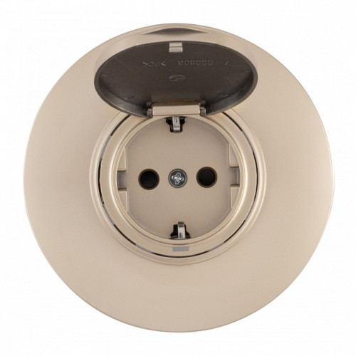 Розетка с заземлением и шторкой, с крышкой Arte Milano SET08-1 SET08-1-41-1 shampan