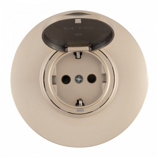Розетка с заземлением и шторкой, с крышкой Arte Milano SET08-1 SET08-1-41-1 shampan