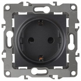 Розетка с заземлением и со шторкой, без рамки Эра Эра 12 12-2102-05