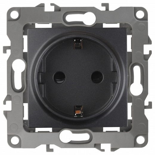 Розетка с заземлением и со шторкой, без рамки Эра Эра 12 12-2102-05