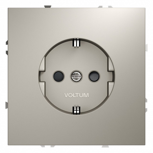 Розетка с заземлением и со шторкой, без рамки Voltum S70 VLS040203