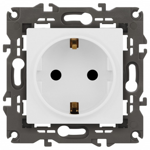 Розетка с заземлением и со шторкой, без рамки Эра Эра Elegance 14-2102-01М