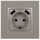 Розетка с заземлением и со шторкой и 2хUSB, без рамки Эра Эра Elegance 14-4109-16