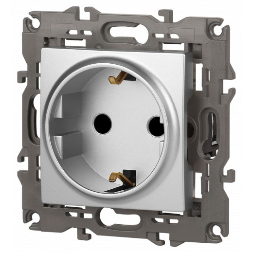 Розетка с заземлением и со шторкой, без рамки Эра Эра Elegance 14-2102-03