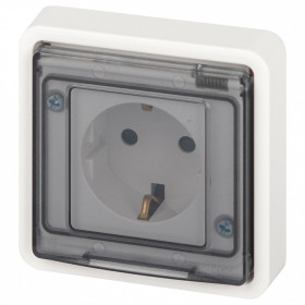 Розетка с заземлением с крышкой Эра Эра Эксперт 11-2521-01