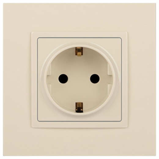 Розетка с заземлением и со шторкой, без рамки Эра Эра Elegance 14-2102-02
