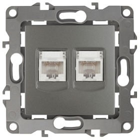 Розетка двойная Ethernet RJ-45 без рамки Эра Эра 12 12-3108-12