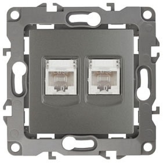 Розетка двойная Ethernet RJ-45 без рамки Эра Эра 12 12-3108-12