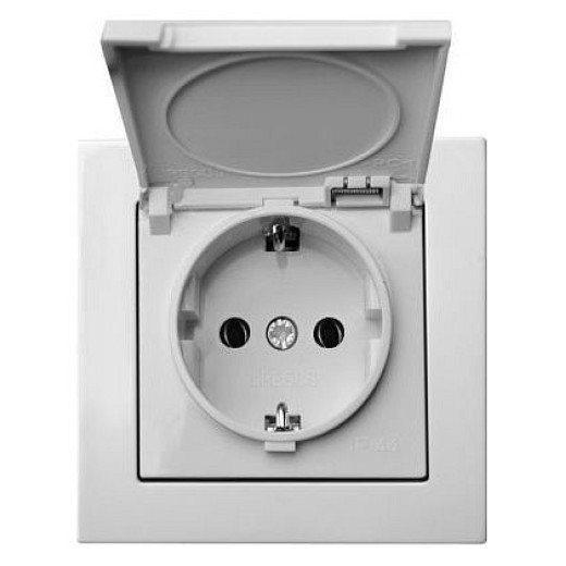 Розетка влагозащищенная с заземлением с крышкой, без рамки LIREGUS EPSILON 28-019