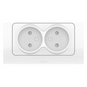 Розетка двойная без заземления и со шторкой Elbi Eleсtriс Jazz 508-010200-918