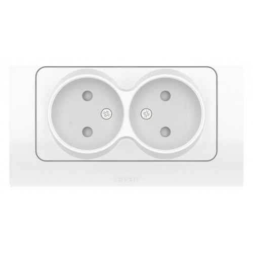 Розетка двойная без заземления и со шторкой Elbi Eleсtriс Jazz 508-010200-918