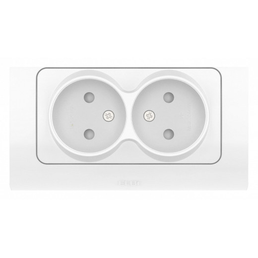 Розетка двойная без заземления и со шторкой Elbi Eleсtriс Jazz 508-010200-918