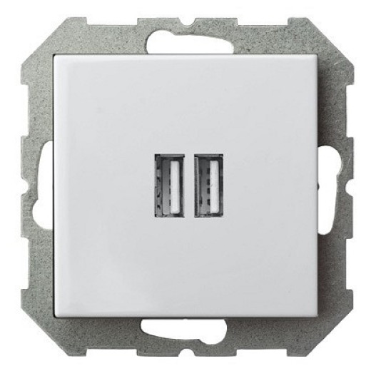 Розетка 2хUSB type A без рамки LIREGUS EPSILON 28-0352