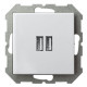 Розетка 2хUSB type A без рамки LIREGUS EPSILON 28-0352