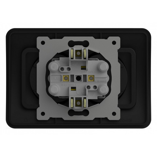 Розетка двойная без заземления и со шторкой Elbi Eleсtriс Jazz 508-014800-918