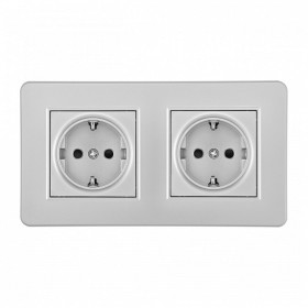 Розетка с заземлением и со шторкой Arte Milano SET16-2 SET16-2-40-1x2 silver