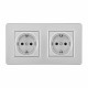 Розетка с заземлением и со шторкой Arte Milano SET16-2 SET16-2-40-1x2 silver