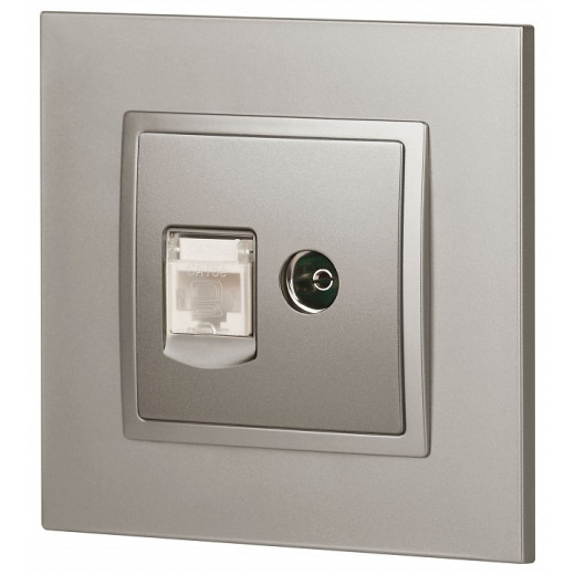 ТВ-розетка и розетка Ethernet RJ-45 без рамки Эра Эра Elegance 14-3110-16