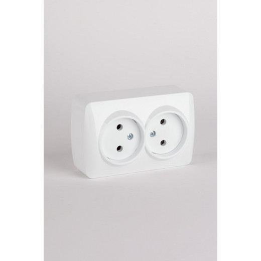 Розетка двойная без заземления Elbi Eleсtriс Alsu 7 504-010200-908