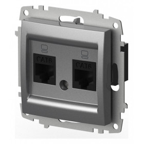 Розетка двойная Ethernet RJ-45 без рамки Elbi Eleсtriс Zena Vega 609-011000-248